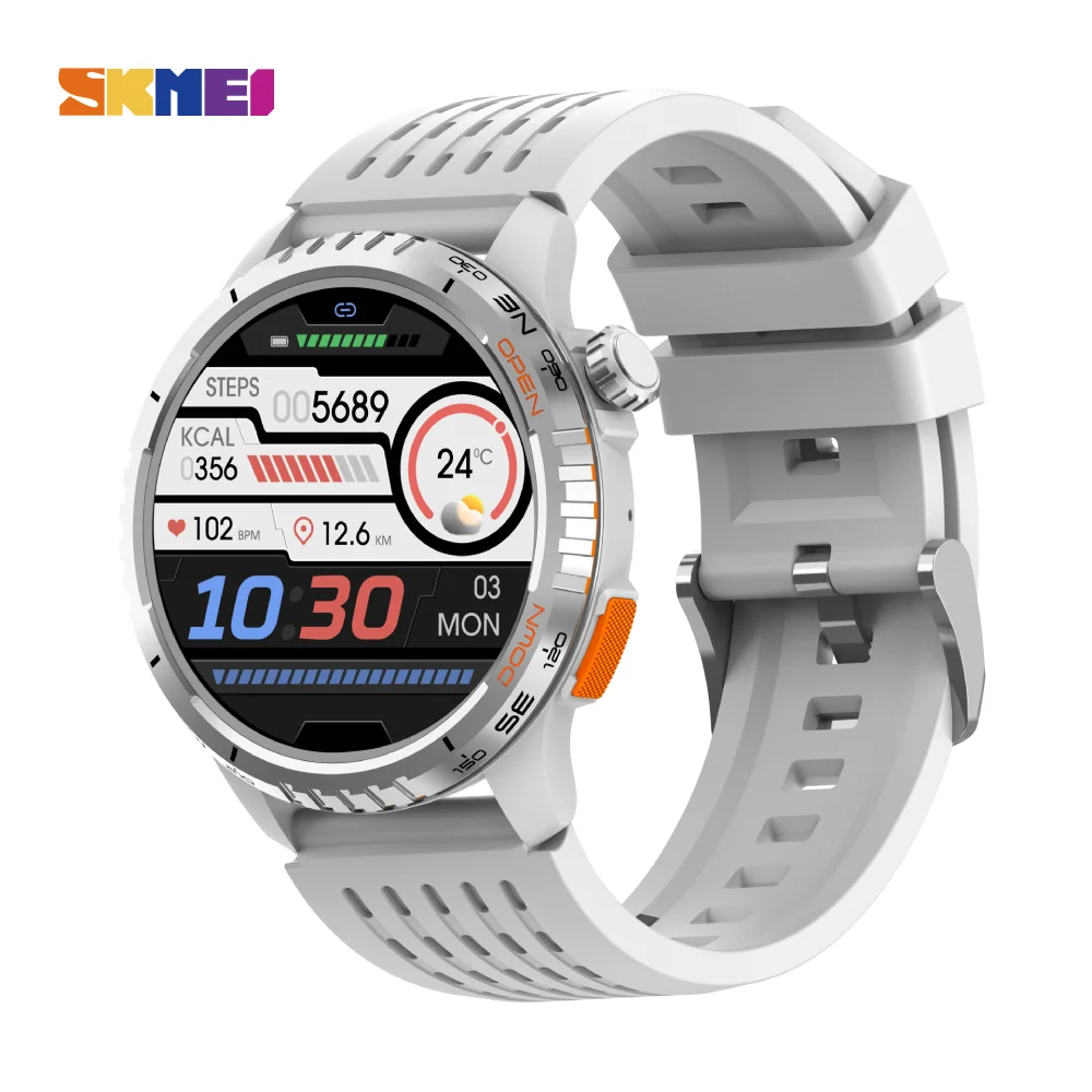 SKMEI hommes montre-bracelet pour Android IOS femmes étanche Assistant vocal montres intelligentes podomètre sport montre intelligente 1.43 pouces AMOLED