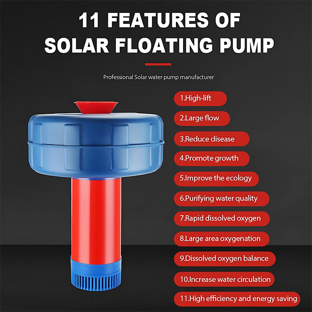 مضخة المياه بالطاقة الشمسية DC24V معدل التدفق 15 م 3 / ساعة نافورة بركة السمك مهوية بركة السمك ، مضخة الأكسجين ، مضخة غاطسة لري النهر #6
