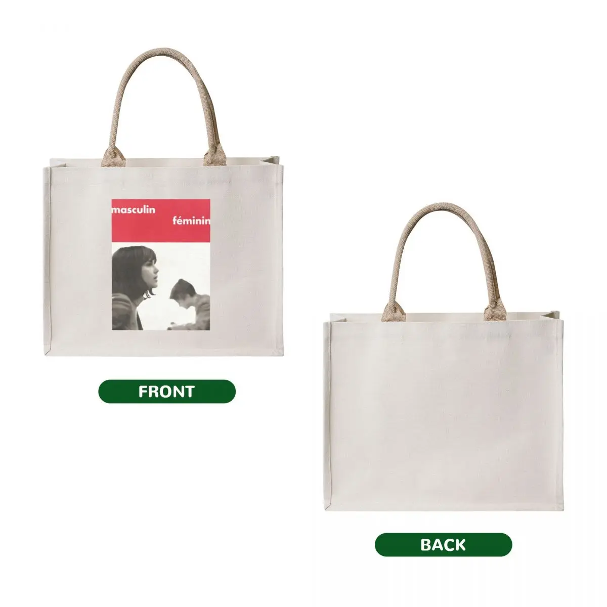 Masculin Feminin Jean Luc Godard Tote Bag canvas tote bag Gift bag luxury women