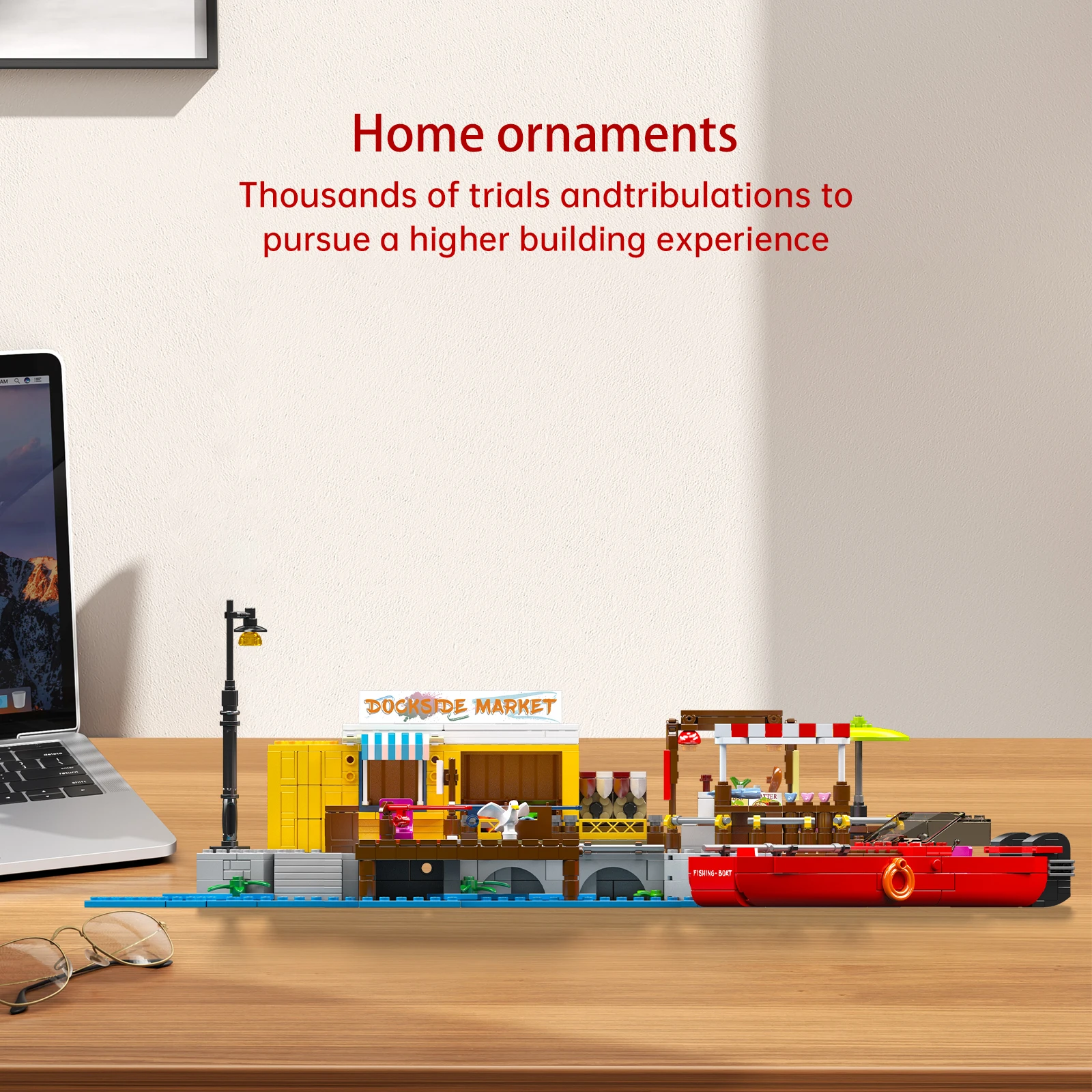 몰드 킹 10186 869PCS 항구 시장 블록 세트 (선박 모델 포함) - 어린이를 위한 해안 부두 장면