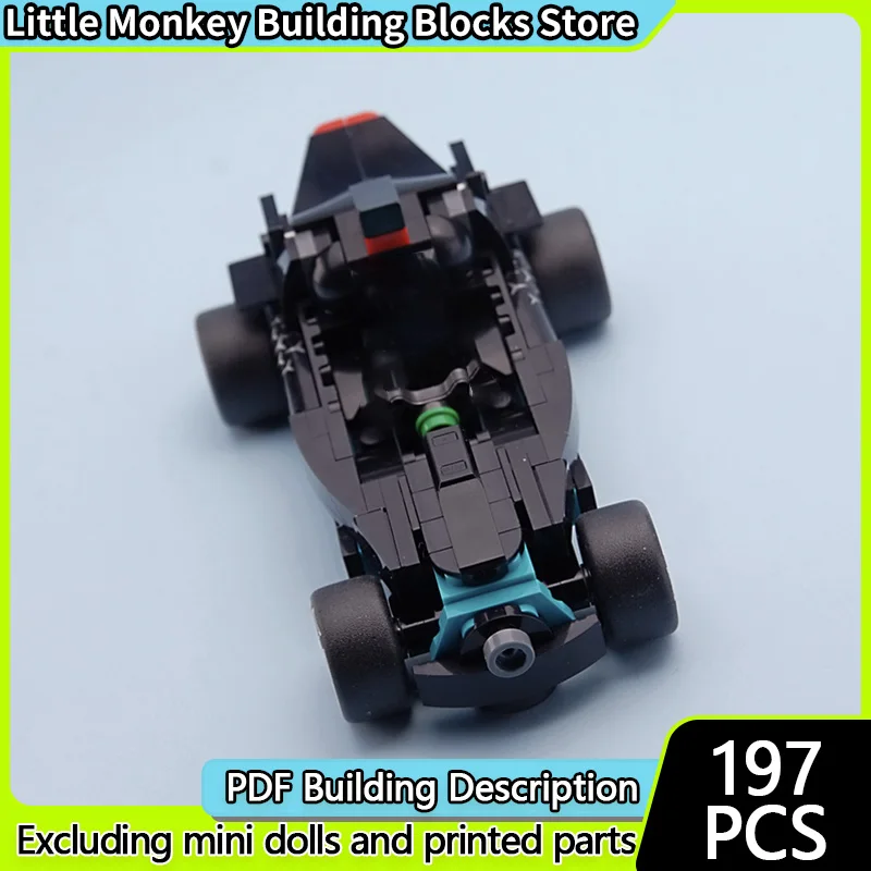 

City Car Model MOC Building Bricks Black Single Seat Racing Car Modular Technology Children Holiday Gifts Assemble Toys Suit