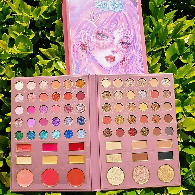 Paleta de maquillaje de lentejuelas en polvo brillante, paleta de maquillaje de escenario, brillo de Color multifuncional