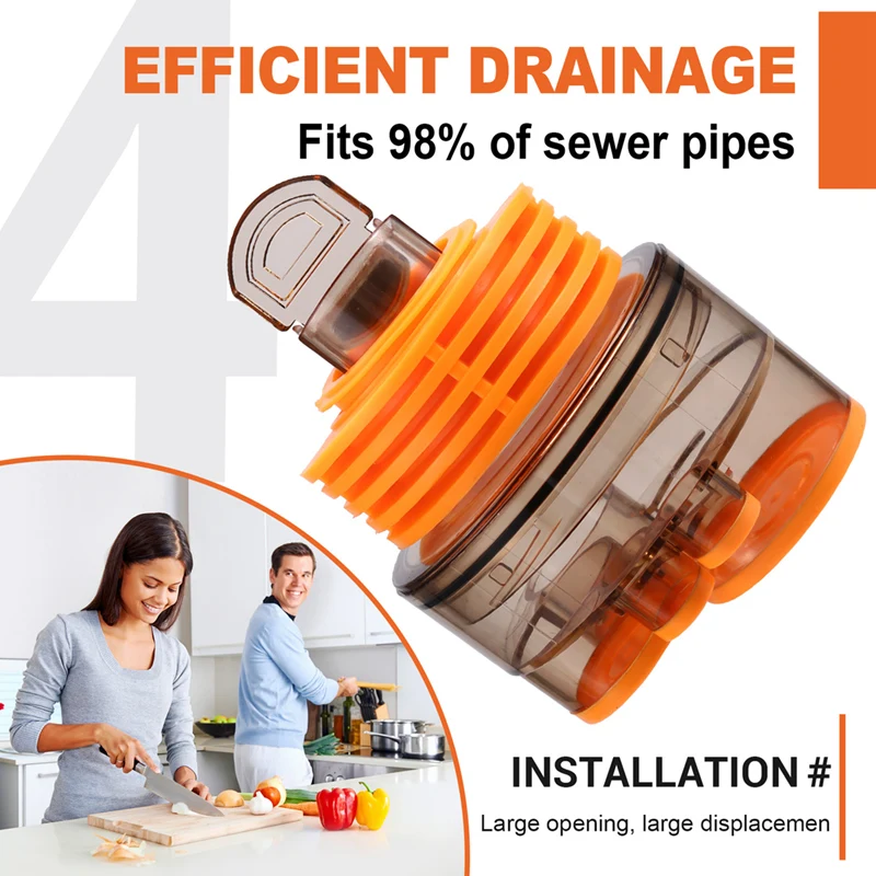 ปลั๊กท่อระบายน้ํา Deodorizing FILTER ปิดผนึกท่อระบายน้ําชั้น Deodorizer ห้องครัวท่อระบายน้ําซีลแหวนเครื่องซักผ้า-AT64