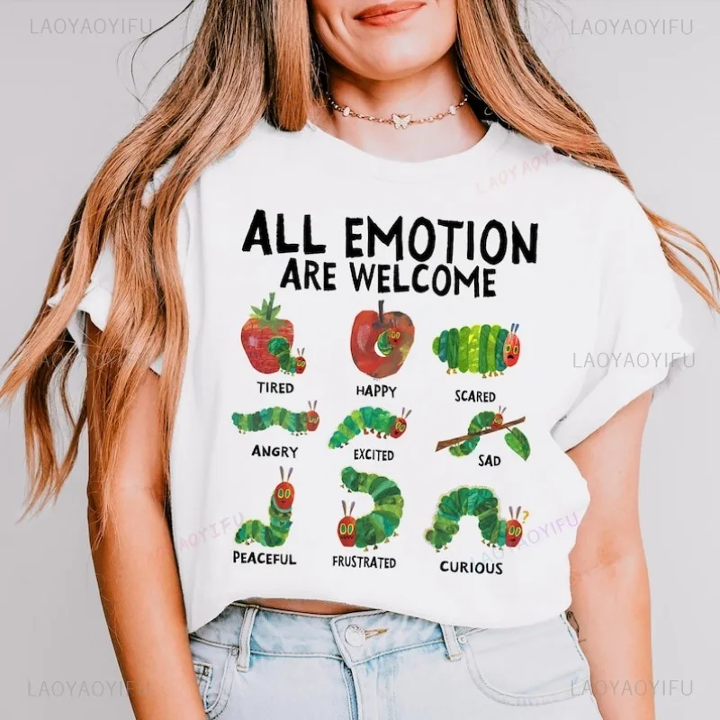 All Emotion Are Welcome Very Hungry Caterpillar Tshirt Progress Over Perfection Tops Teacher Friends Very Hungry Caterpillar Tee