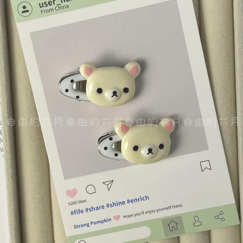 

Kawaii Rilakkuma Korilakkuma заколка для волос креативный мультяшный горошек милая милая челка боковой зажим универсальный головной убор подарок на день рождения для девочек