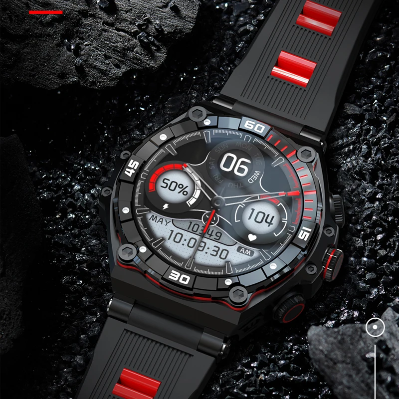 Military Outdoor Smart Watch 1.43 inch GPS Sport Watch 700 mAh Battery Screen Always Display Time Bluetooth Call Smartwatch Men