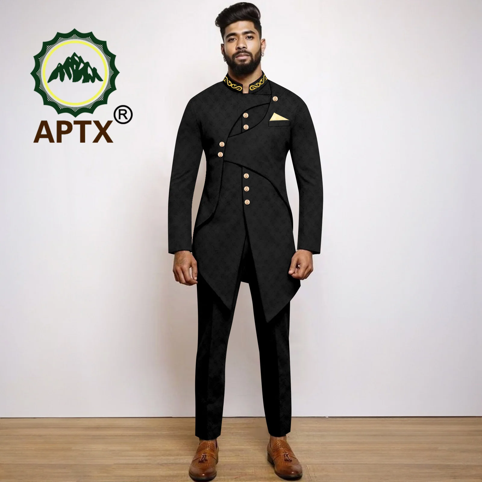 African Mens Clothing Nigerian Men Suits Bazin Riche Jacket and Trousers Native Wear for Wedding Event African Attire 2416031