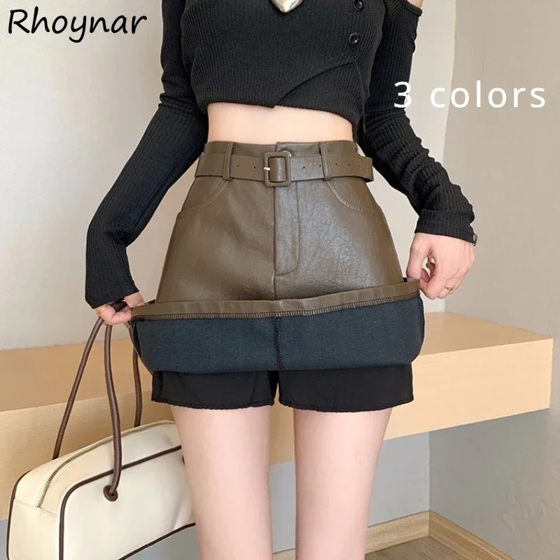 

PU Leather Skirts Women Solid Korean Style Mini High Waist Female Streetwear Sexy Hotsweet All-match A-line Tender Ins Casual