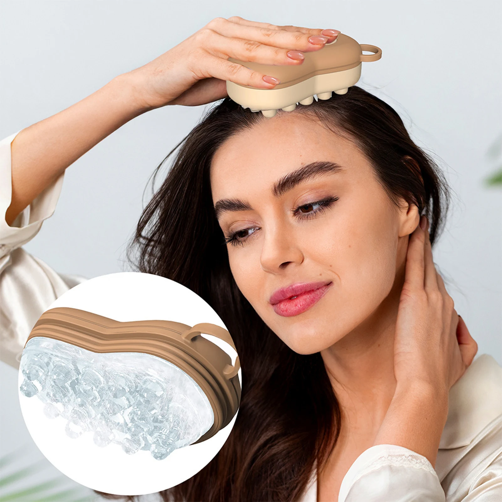 

Силиконовая массажная щетка для головы холодной терапии, многоразовая морозильная охлаждающая щетка для снятия мигрени и снижения стресса