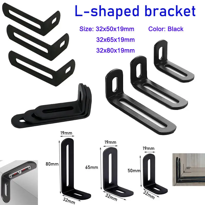 2PCS Stainles Steel Right Angle Bracket, 90 Degree Adjustable Corner Brace for Furniture  Metal Equipment Reinforcement