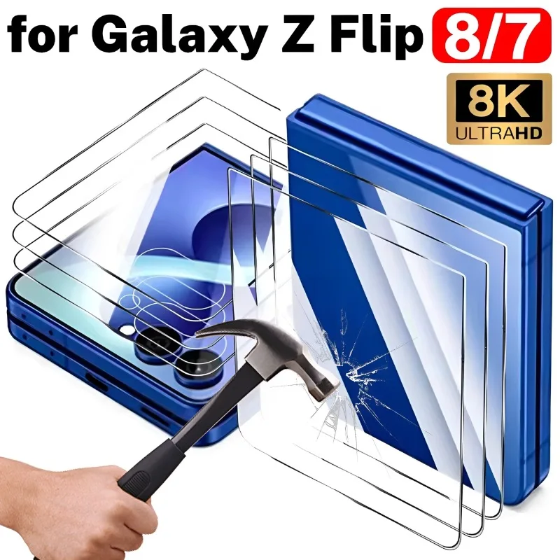 Back Tempered Glass Outer Screen Protector for Samsung Galaxy Z Flip8 Flip 7 5G HD Protective Glass for ZFlip8 Back Cover Flims