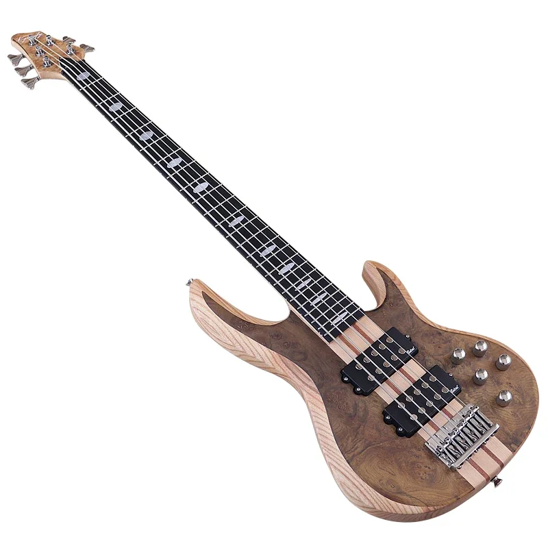 شجرة العقدة أعلى نشط 5 سلسلة الغيتار الكهربائي باس 43 بوصة باس الغيتار الصلبة أشوود الجسم مع كندا القيقب الرقبة
