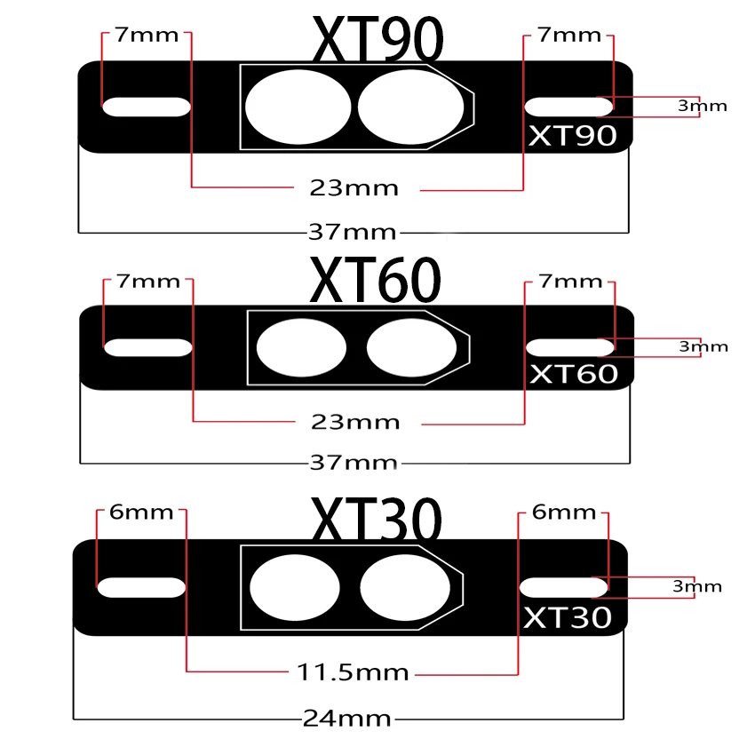 5PCS XT30 XT60 XT90 PCB Welding Board Soldered Plate Plug Fixed Seat Connector Mounting Holder for DIY RC FPV Agriculture UAV