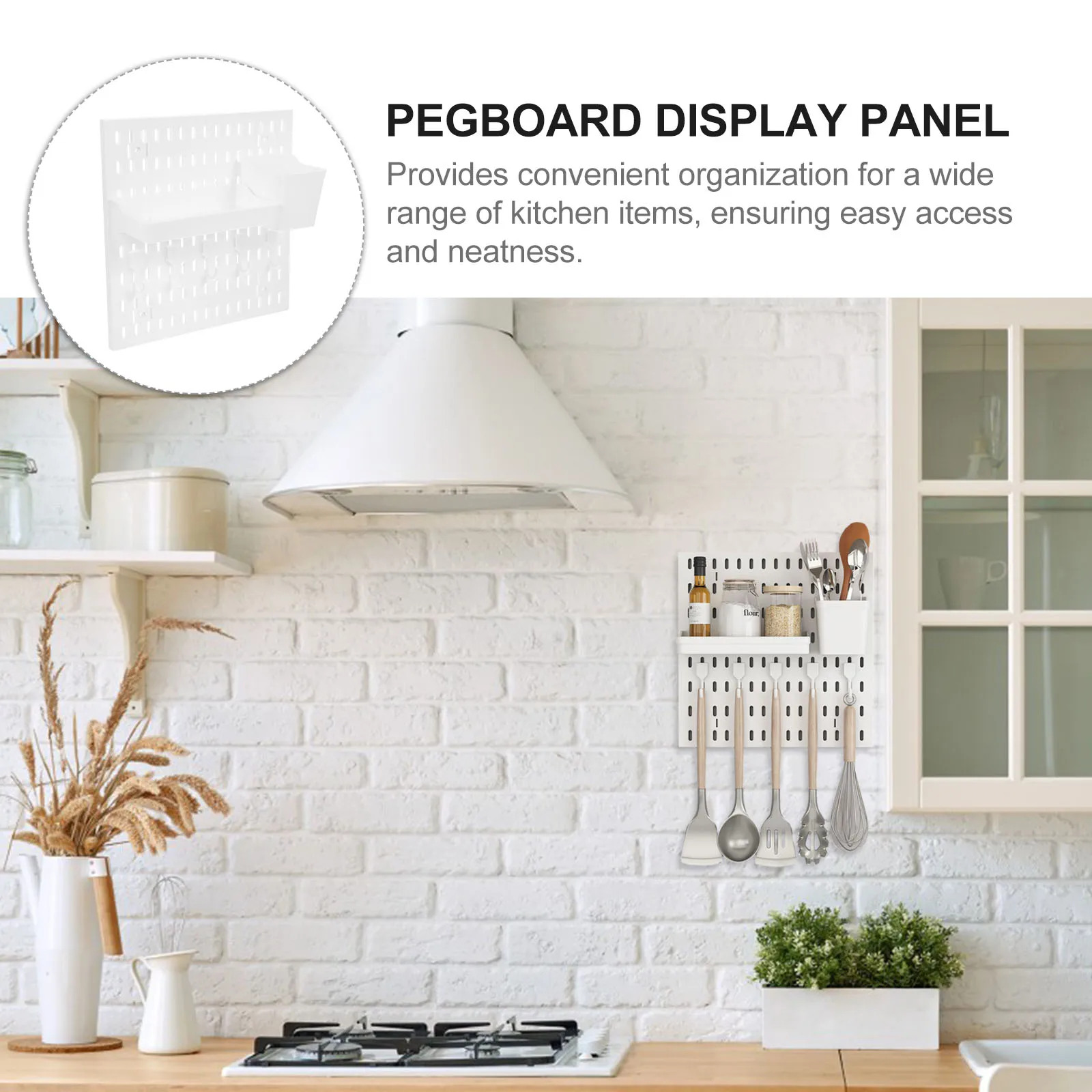 

Large Pegboard Organizer Panel Display Storage Rack With Hooks Wall Mount Pegboard For Kitchen Garage Workshop Tool Storage