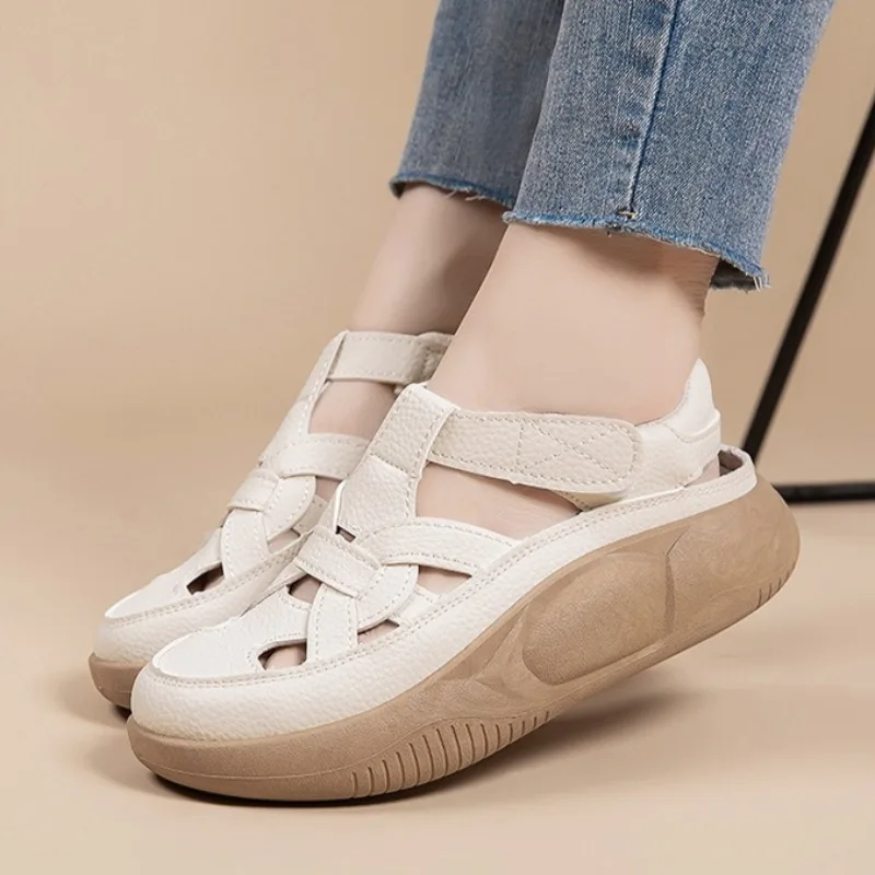 

Womens Sandals Fashion Casual Sports Sandals Summer Hollow Out Design Sandal Wedge Platform Sandals for Women Baotou Roman Shoes
