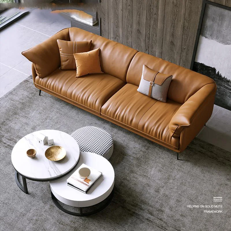 

Modern Minimalist Living Room Leather Sofa Apartment Furniture Set Combination Wtih Customzied Color Sofa De Canto Furniture