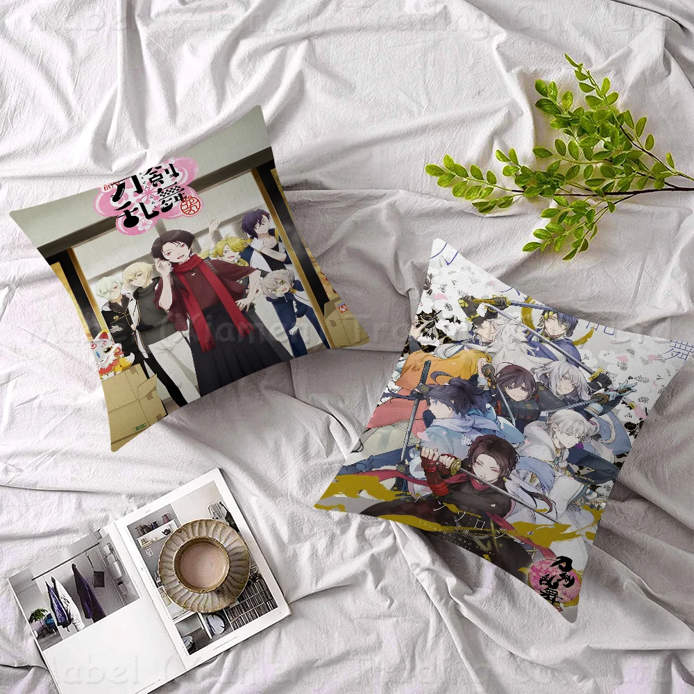 T-Touken Ranbu Cushion Cover Car Throw Pillow Case For Sofa Car Christmas Gift 40x40cm 45x45cm