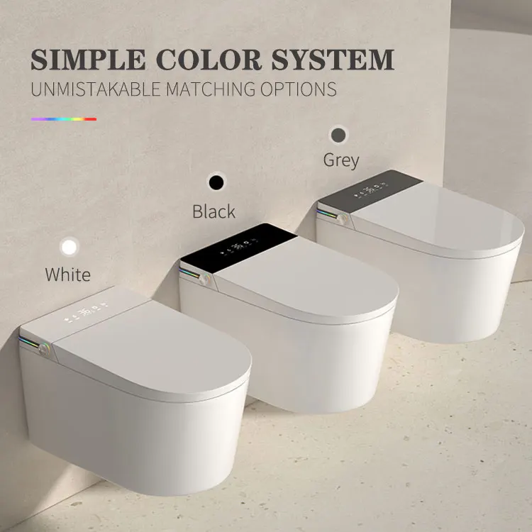 Automatic Toilet Back To Wall Bidet Bathroom Intelligent Wc Toilet Hidden Tank Wall Hung Smart Toilet With Bidet