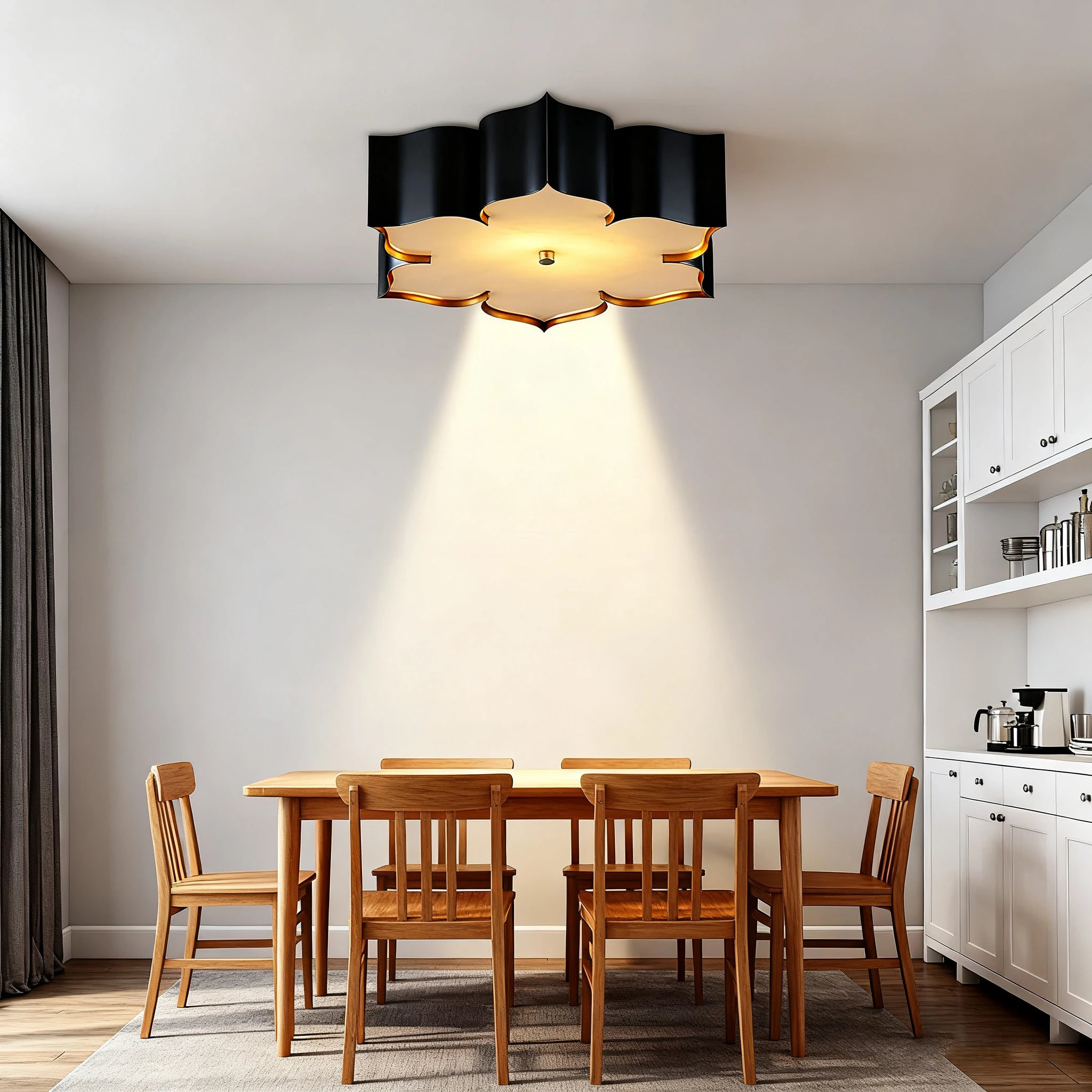 AiPatTe Minimalist Dimmable Chandelier Glass Floral Hardware Luster Ceiling Light 3-Color Changeable for Living Room Dining Fixt