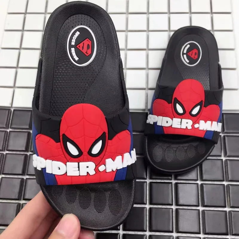 New Baby Girls Cartoon Spider Man Toddler Beach Slippers Kids Boys Shoes Children Summer Flip Flops Indoor Sandals EUR 22-41