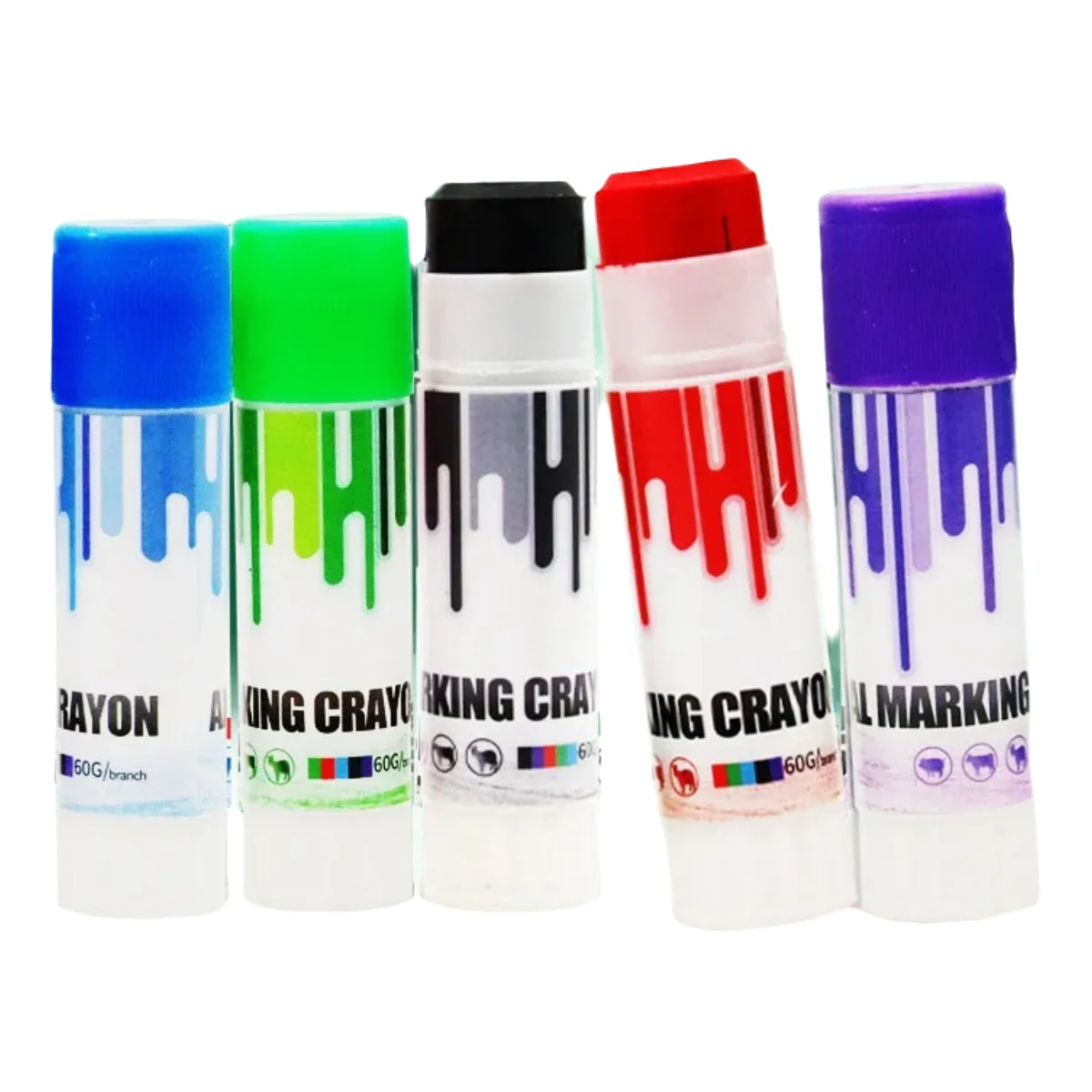 5 Pcs Pig Marker Crayon Pig Marker Pen Cattle And Sheep Marker Crayon Farming Mark Crayon Color Optional Washable Clear Color