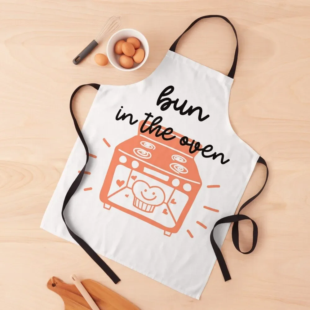 

bun in the oven, pregnant, pregnancy, baby, bun, cute, mom, baby shower Apron Costume Waiter Restaurant Customizable Woman Apron
