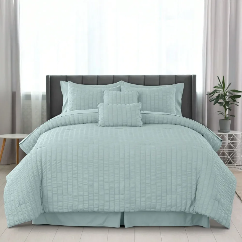 

Комплект легкого пухового одеяла Lux Decor Seersucker с простынями, всесезонный, теплый и дышащий