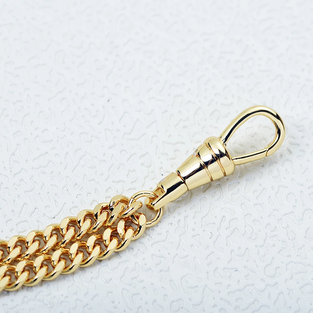 اليدوية الذهب اللون الرجال سترة سلسلة ألبرت ساعة الجيب سلسلة مع قلادة المنجد هدية عيد الأب2027 #4