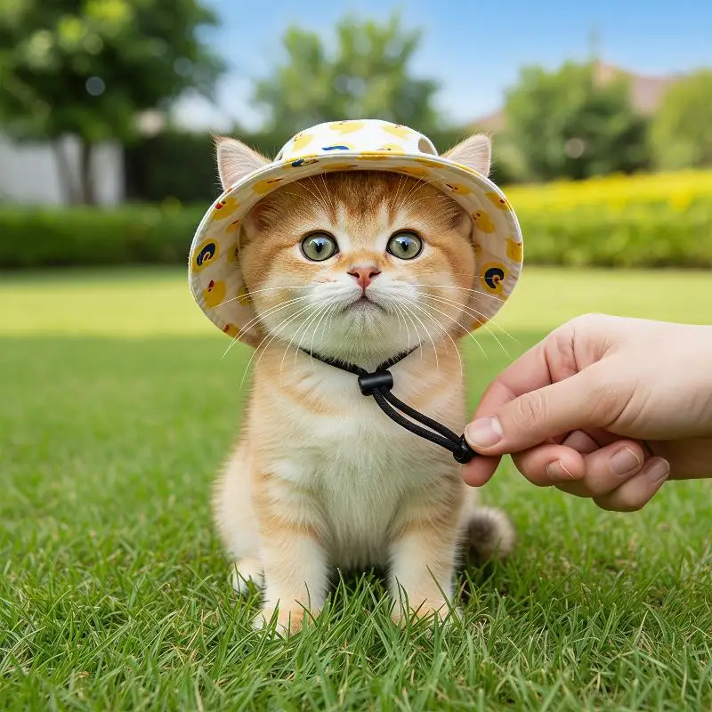 Handmade Pet Cowboy Hat with Ear Holes Exquisite Headwear for Small Cats Dogs Kitten Festival Party Decor