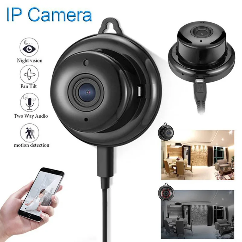 Smart Home Mini Camera HD 1080P Wireless WIFI IP Camera Security Protection CCTV Infrared Night Vision with SD Card Slot Audio