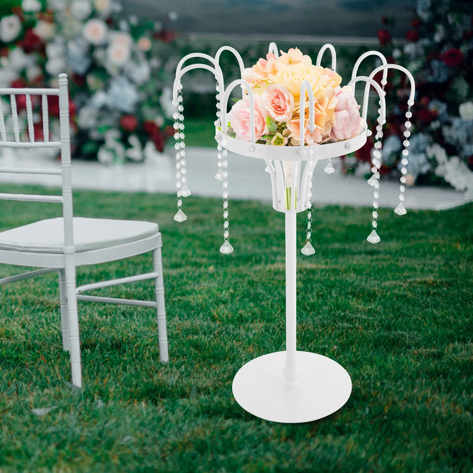 

11.81In Round Stable Base Flower Rack, Smooth Rounded Edges, Simple Assembly Ideal For Home Hotel Party And Festival Decoration