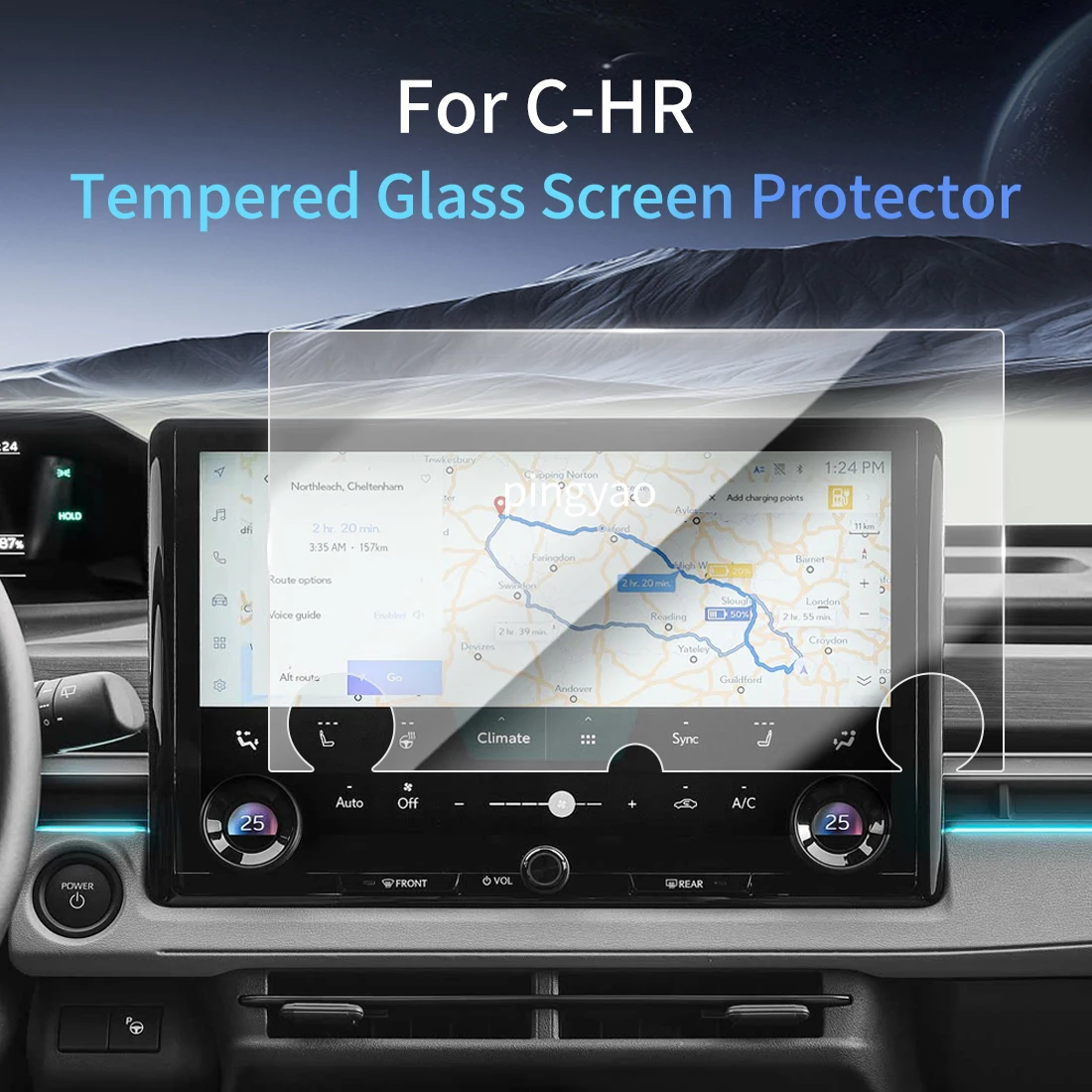 

Car Sticker Screen Protector Navigation Display Tempered Glass Protective Film Car Accessories Vehicle For 25 Toyota C-HR
