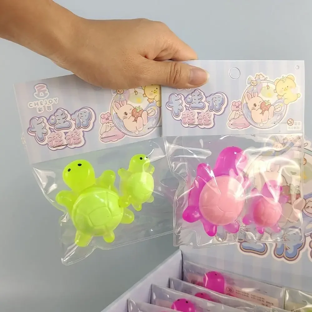 2 pçs/set presente bonito tartarugas luminosas espremer brinquedos pegajosos engraçados beliscar brinquedos criativo macio descompressão brinquedo