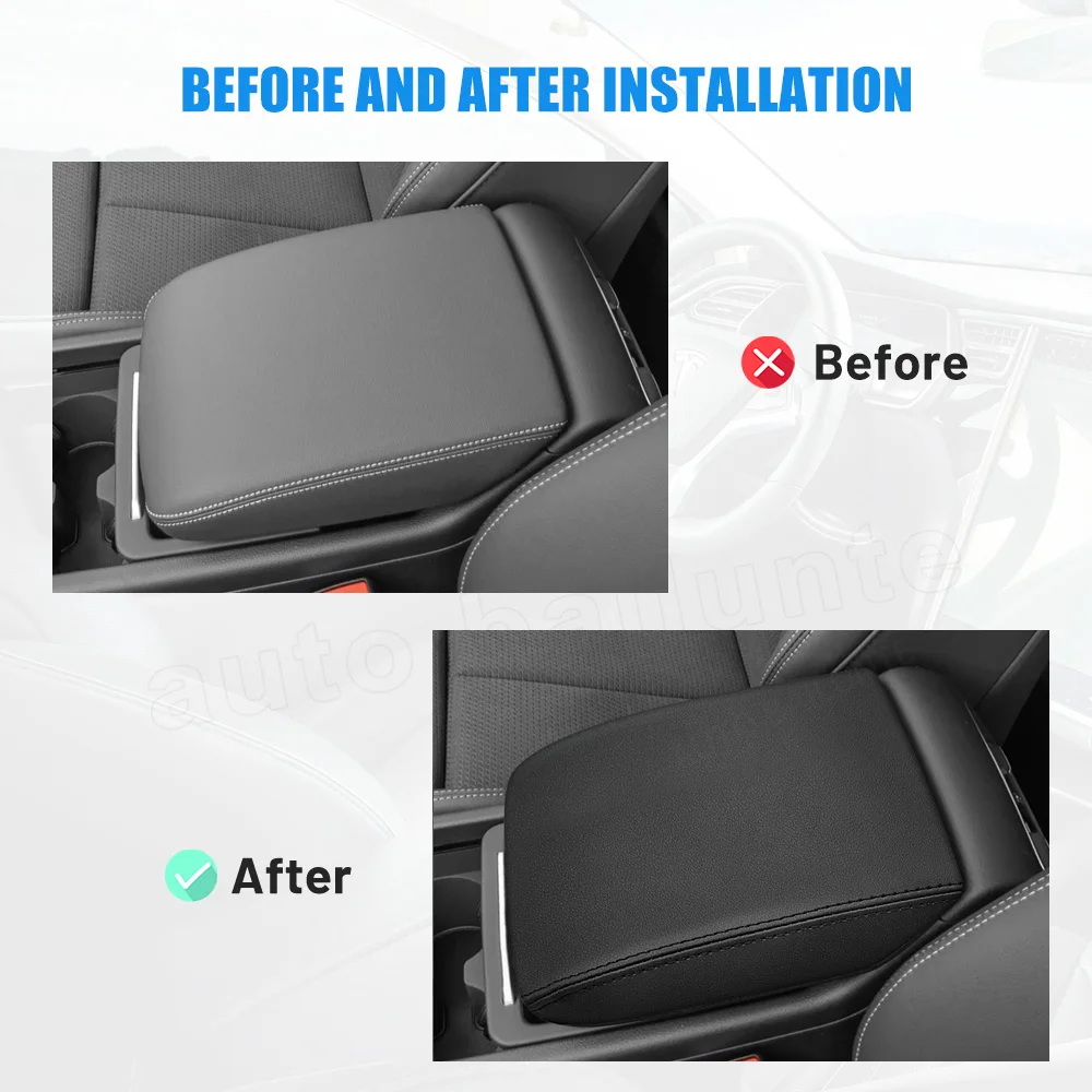 Center Console Cover Armrest Box Covers PU Leather Protector For Audi Q5 2018 2019 2020 2021 2022 2023 Decor Accessories