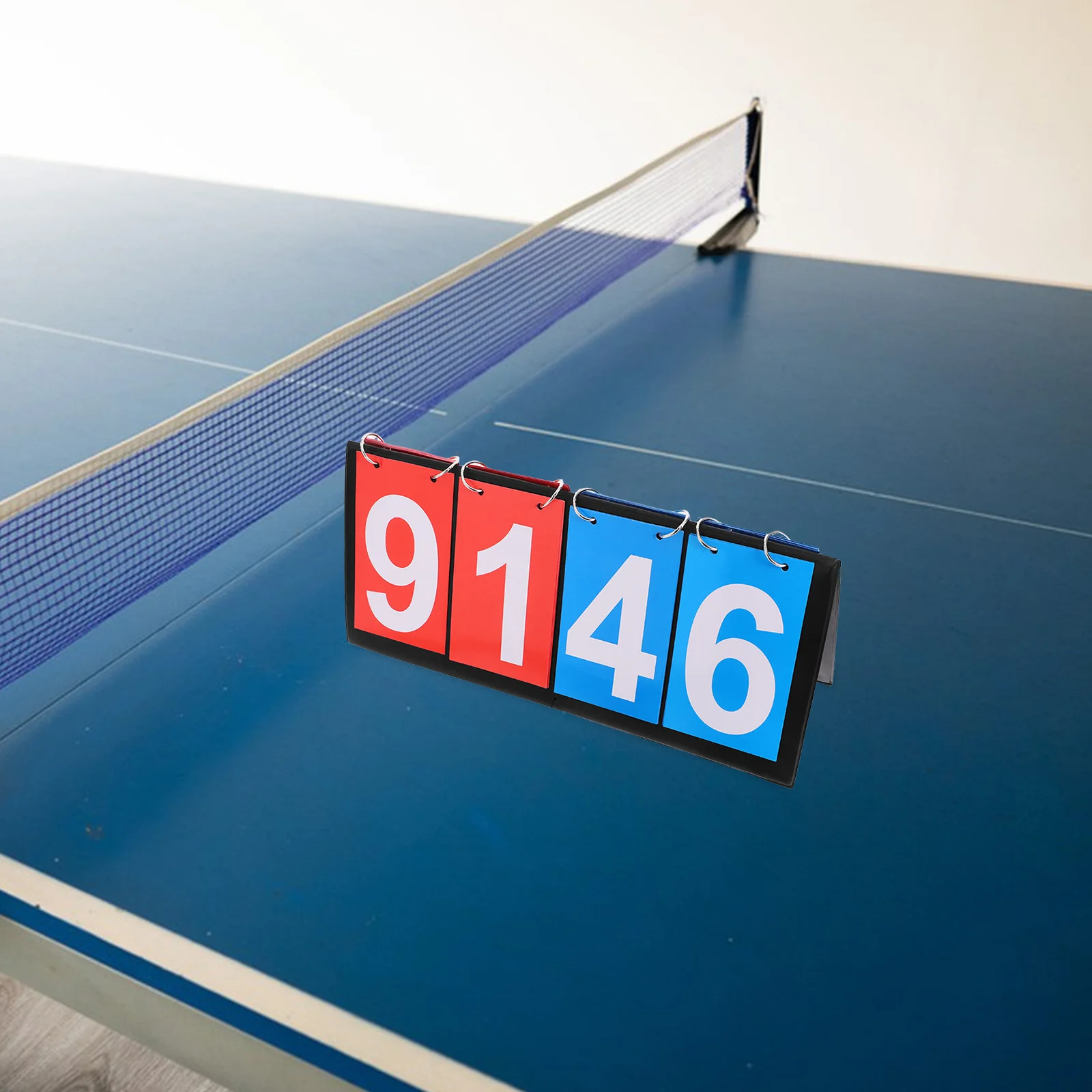 

Four Digit Scoreboard Flipper Red Blue Portable Score Keeper For Basketball Volleyball Table Tennis Sports Team
