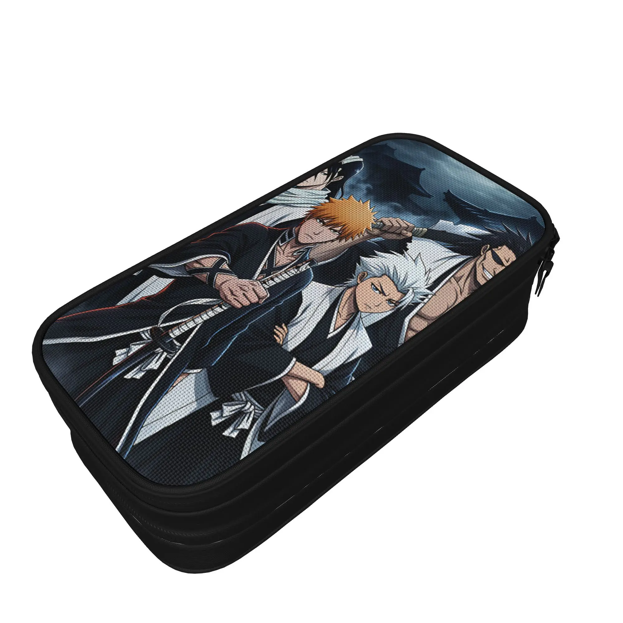 B-Bleachs Characters Pencil Case  Double Layer Pencil Bag Boy Girl Fashion Big School Pencil Cases Stationery