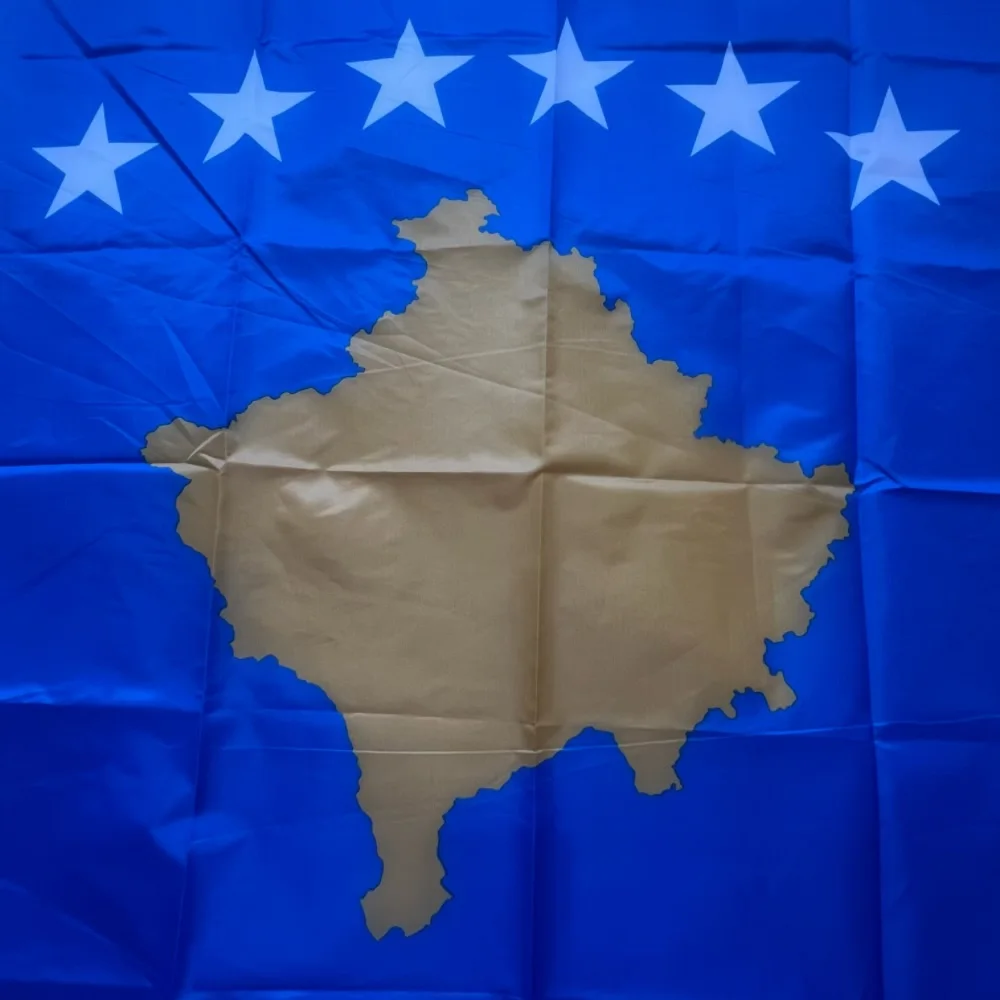 Bandera Kosovo 90x150 cm - banderin doble cara de poliester exterior - imagen 3