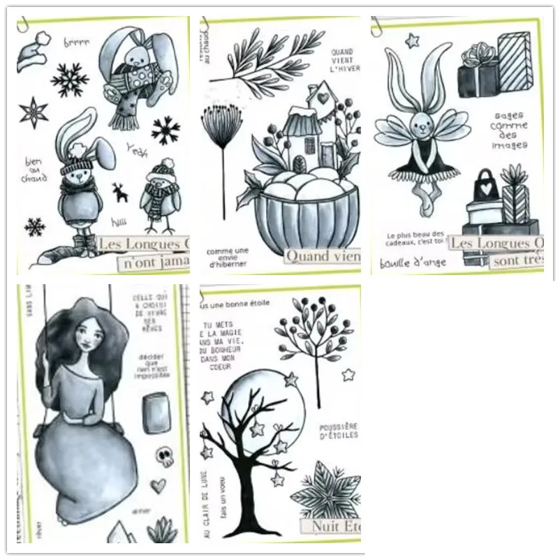 French Girl Clear Stamp Seal For DIY Scrapbooking Album Decorative Clear Stamp  A8004