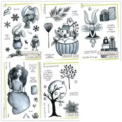 French Girl Clear Stamp Seal For DIY Scrapbooking Album Decorative Clear Stamp  A8004