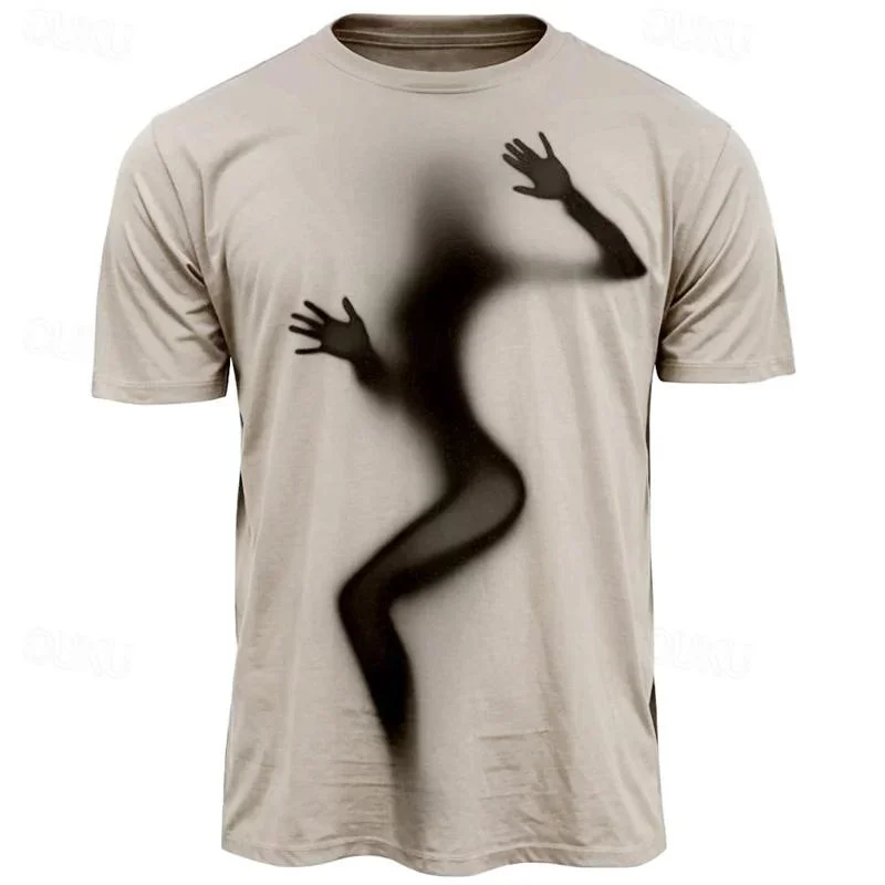 Fashion 3D Printed Human Shadow T-Shirt For Men Funny Graphic Tees Summer Casual Round Neck Short Sleeve Trend Streetwear Tops