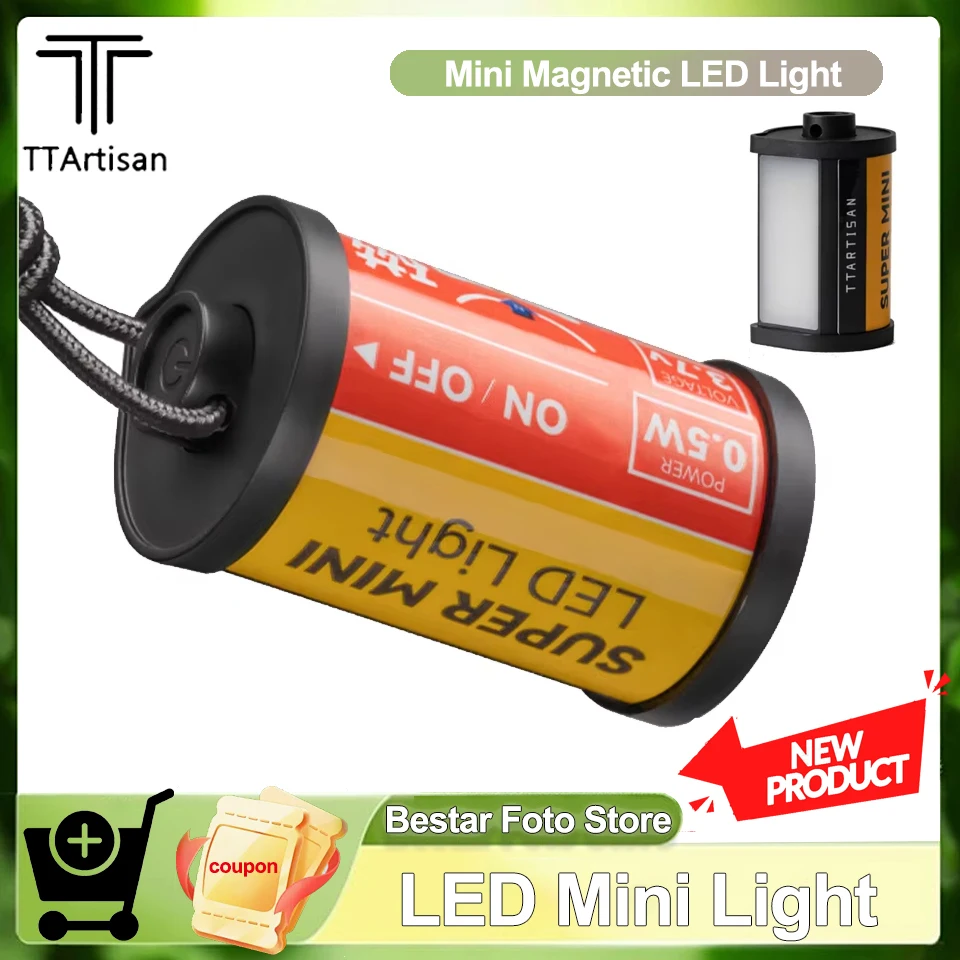 TTArtisan Mini Magnetic LED Light 3000K-6000K Adjustable Cold Shoe Mount on-Camera Photography Fill Light