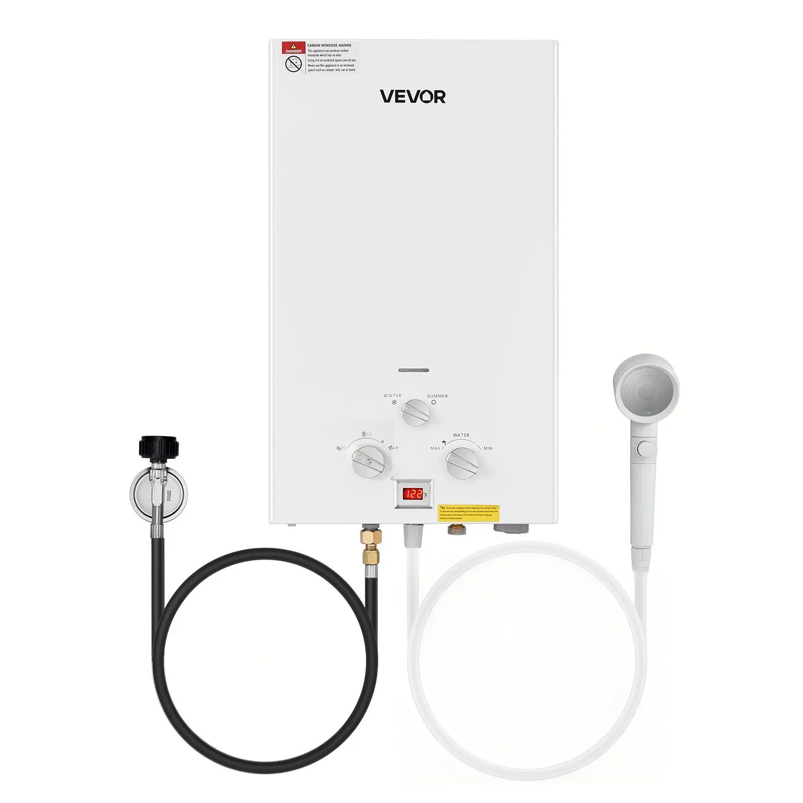 10L Tankless Propane Water Heater Wall Mounted Instant Hot Water LPG Gas Copper Heat Exchanger RV Use