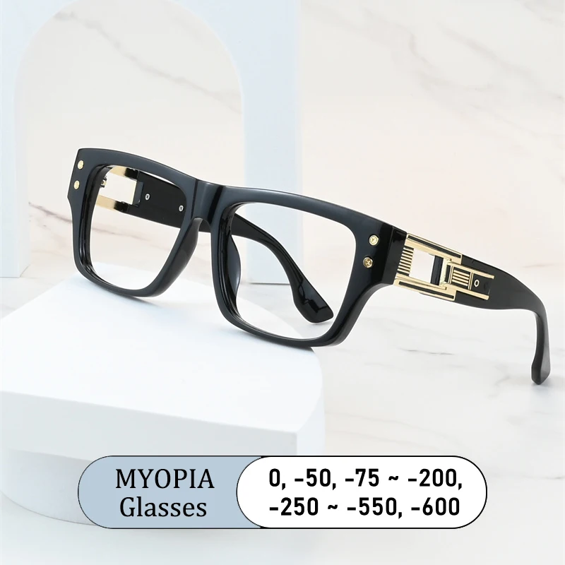

New Vintage Brand Design Luxury Oversized Frame Myopia Glasses Prescription Nearsight Anti Blue Light Women Near Sight Eyewear