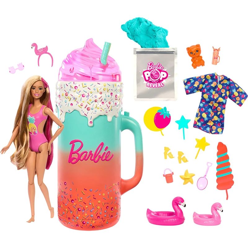 Barbie Pop Reveal Doll & Accessories Surprise Gift Set Gift Set with Scented Doll for Girls Playing house toys HRK57