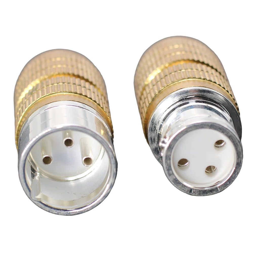 XLR 99,999 Prata Pura Sólida -190 ℃   Freeze Inter Connection Conductor Especial Latão Fibra de Carbono Shell Feminino Masculino XLR Plug