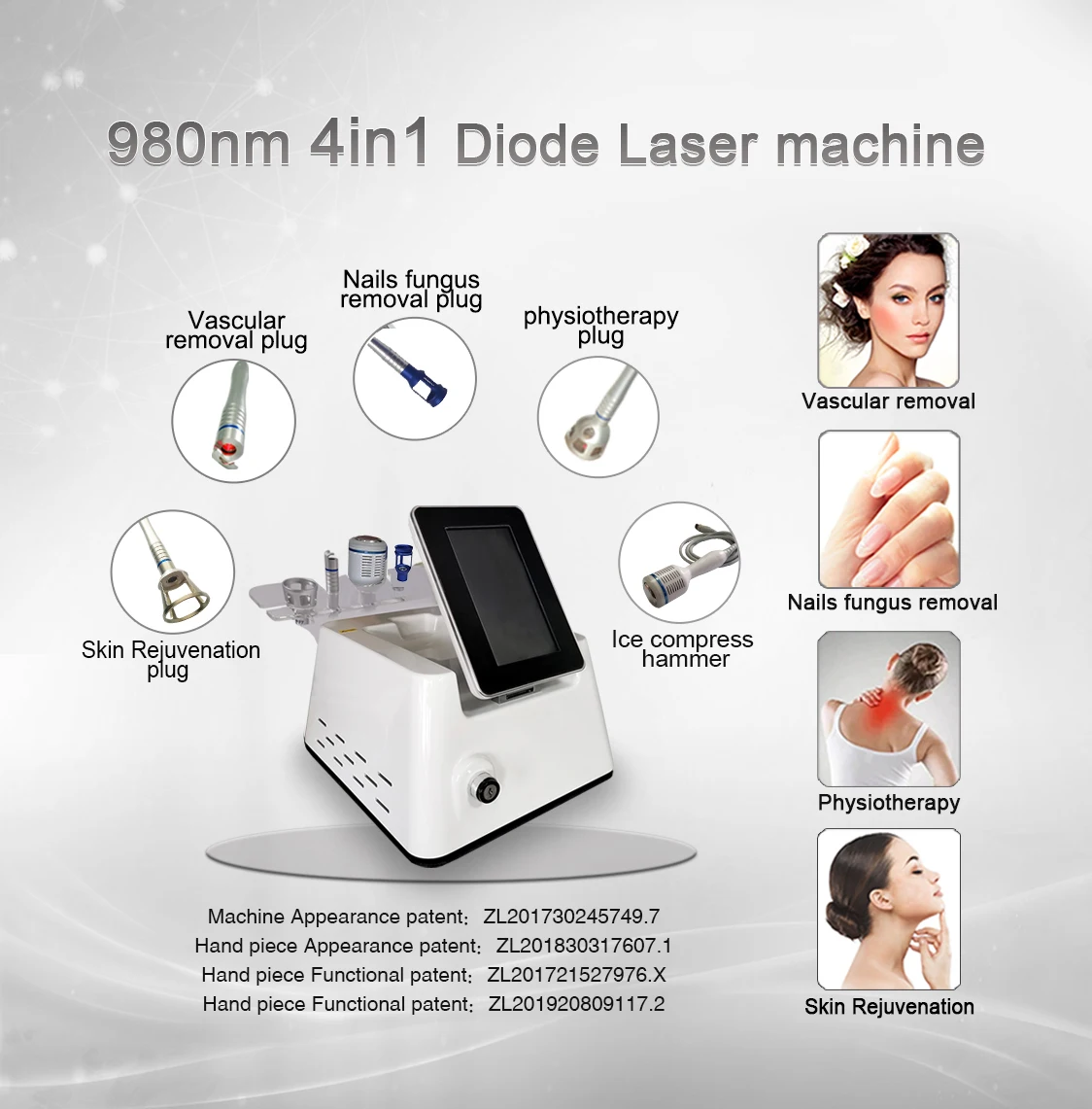 المهنية الصف 980nm 5 في 1 آلة ليزر ديود لعلاج الدوالي العنكبوت عروق إزالة فطريات الأظافر عيادة استخدام 2025