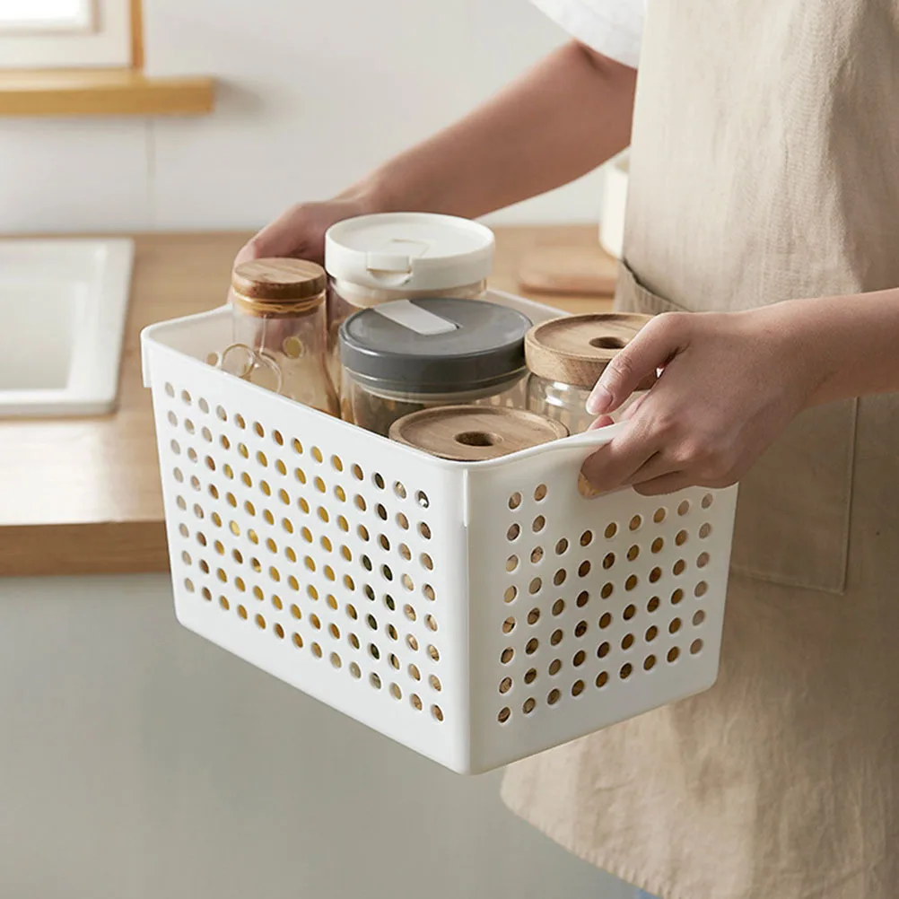 

2pcs Snack File Storage Box Plastic Desktop Organizing Basket For Home Office Kitchen Cosmetics Sundries Holder Container