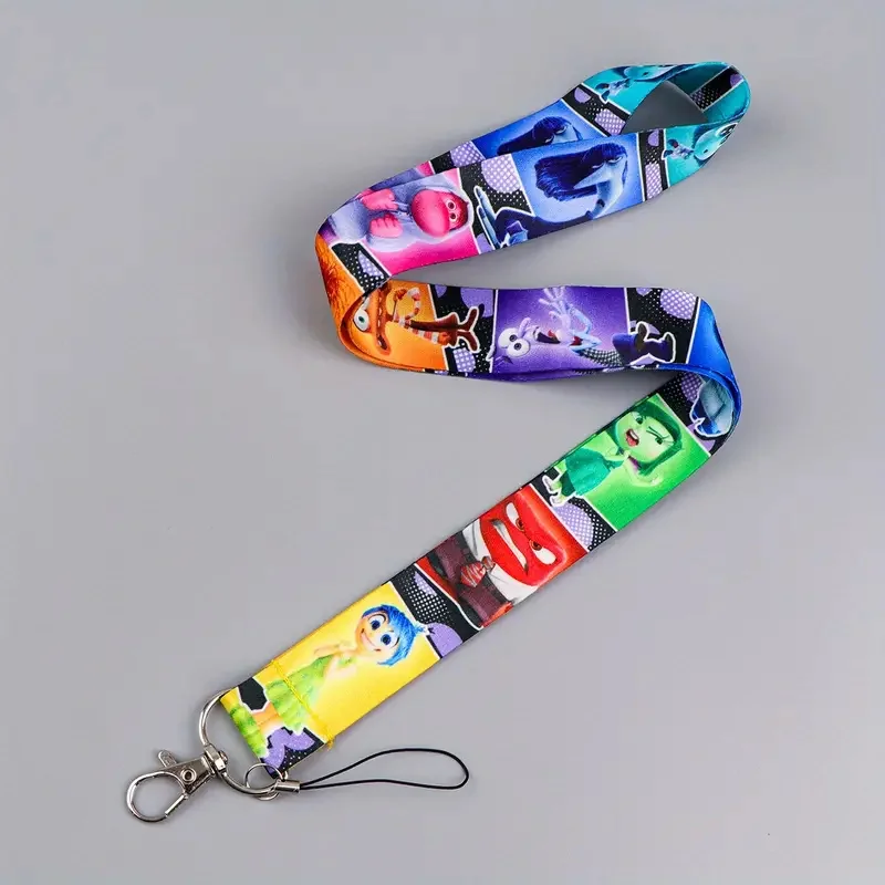 Miniso Cute Cartoon Inside Out Neck Strap Lanyard With Keychain And Id Holder Polyester Perfect For Decorating Birthday Gifts