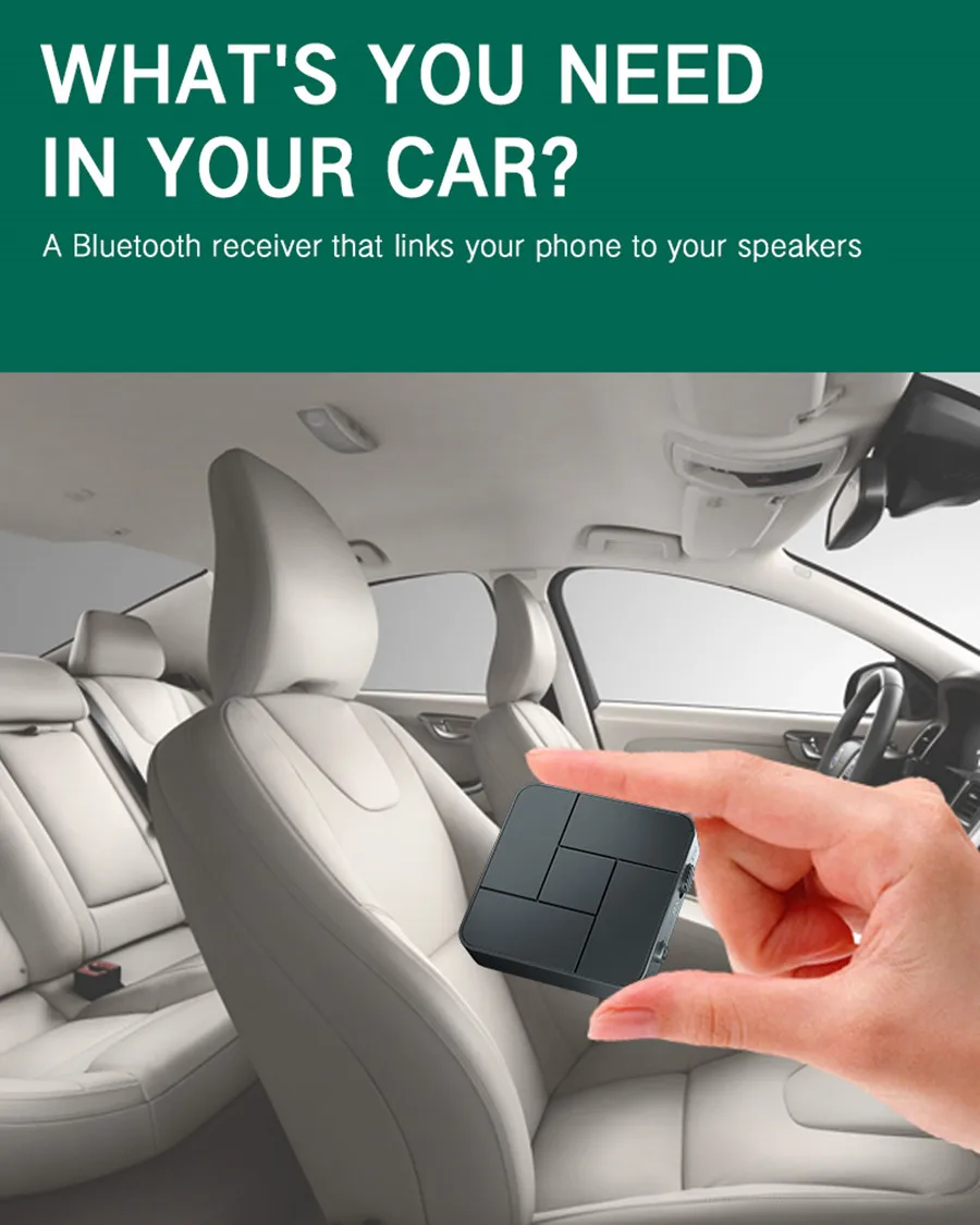 2 в 1, автомобильный аудиопередатчик с поддержкой Bluetooth 5,0 и штекером AUX 3,5 мм