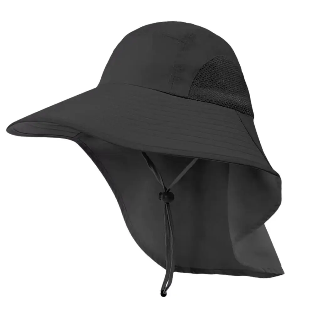Breiter Krempe Verstellbarer Outdoor-Sonnenhut mit 50+ UPF-Schutz und Nackenschutz, Wasserdichter Nylonhut für Wandern, Angeln und Camping – Detail 5